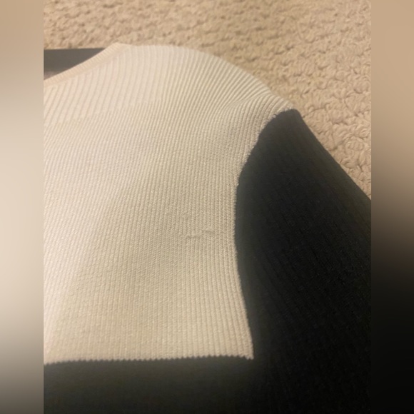 Derek Lam Ioc x Athleta Colorblock Central Sweater Size Small Black Cream - Picture 6 of 10